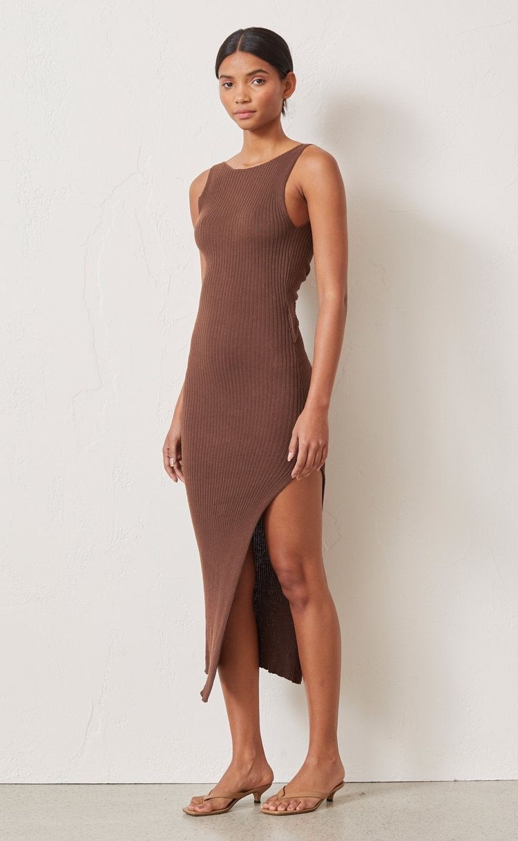 Riviera Knit Twist Midi Dress Cedar Designer Closet Hire