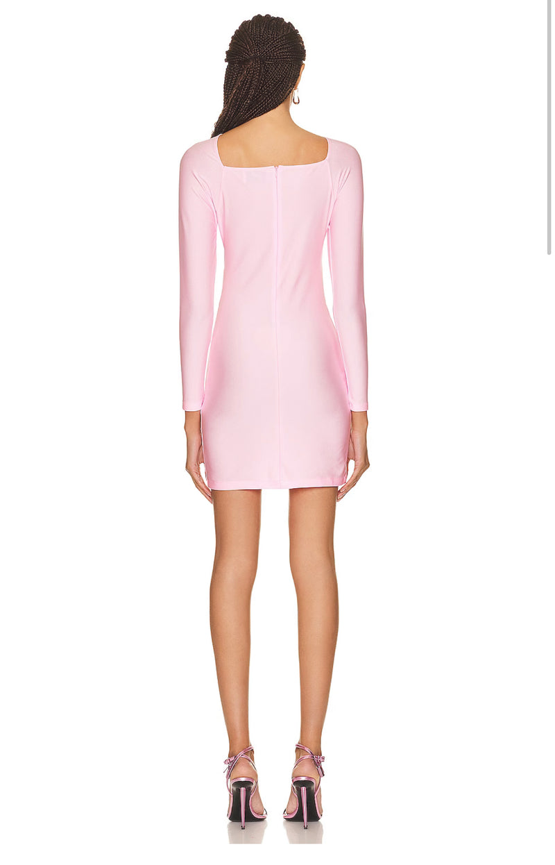 Cut Out Jersey Dress (Light Pink)