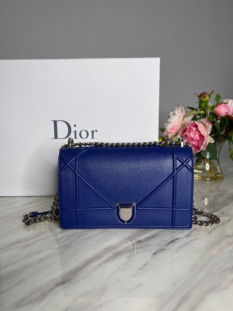 Pre-Loved Christian Dior Diorama Bag Blue – Designer Closet Hire